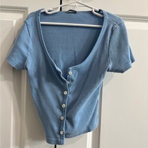 Brandy Melville Light Blue Button-Down Shirt